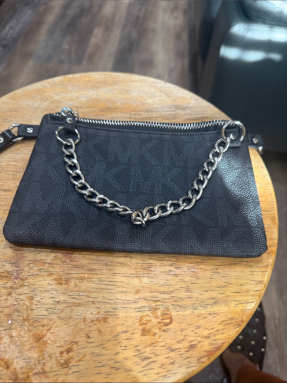 Michael Kors Black Chain-Accent Wristlet